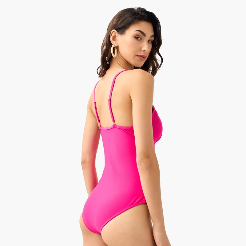 Splash FAV Adjustable Strap Detail Swimsuit with V-neck