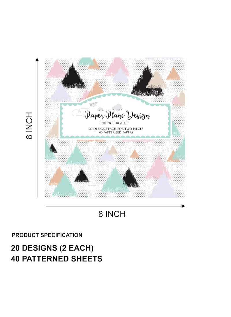 Paper Plane Design Paper Plane Design Multiple Pattern Art and Craft Sheets for Decoration and Gift Wrapping (Pack of 40 Sheets) Design-10  - Image 2