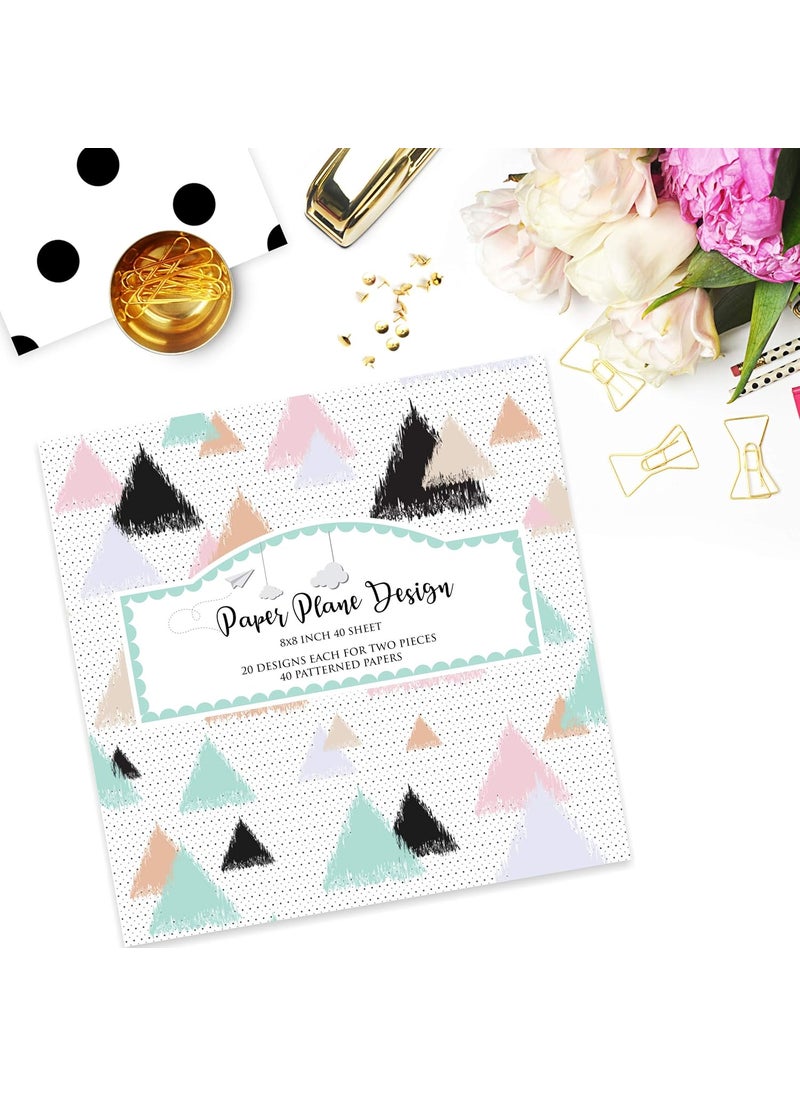 Paper Plane Design Paper Plane Design Multiple Pattern Art and Craft Sheets for Decoration and Gift Wrapping (Pack of 40 Sheets) Design-10  - Image 3