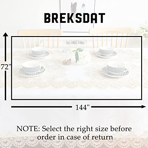BrekSdat Tablecloths for Rectangle Tables Lace Elegant Decor for Dinning Home Holiday Party Kitchen Easter Christmas Wedding Farmhouse Outdoor Washable Table Linen (H17191-Beige-1, 72 * 144) - Image 5