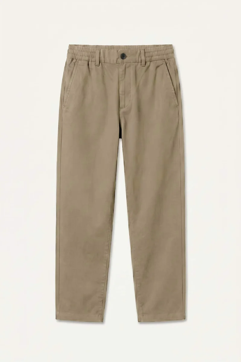 Tapered Fit Beige Trousers