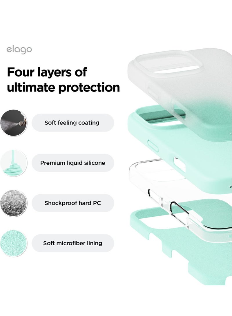 Elago Liquid Silicone for iPhone 16 PRO Case Cover Full Body Protection, Shockproof, Slim, Anti-Scratch Soft Microfiber Lining - Aqua Sky - Image 4