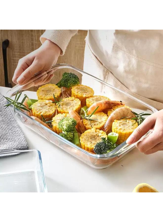 Heat Resistant Glass Fish Dish Household Steamed Fish Dish Large Baking Tray For Microwave Oven Heating Special Utensils Dinner Tray-Specifications:Square 1.1l Baking Pan (24 Pieces/box)-Capacity:0.9L-3.0L  - Image 4