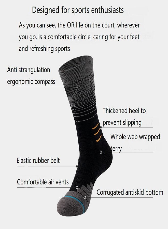Generic Basketball Socks Professional Combat Gradient Elite Socks Thick Towel Bottom High Top Outdoor Sports Socks - Image 2