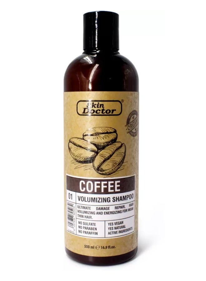 Skin Doctor Coffee Volumizing Shampoo 500 ml | For Men and Women