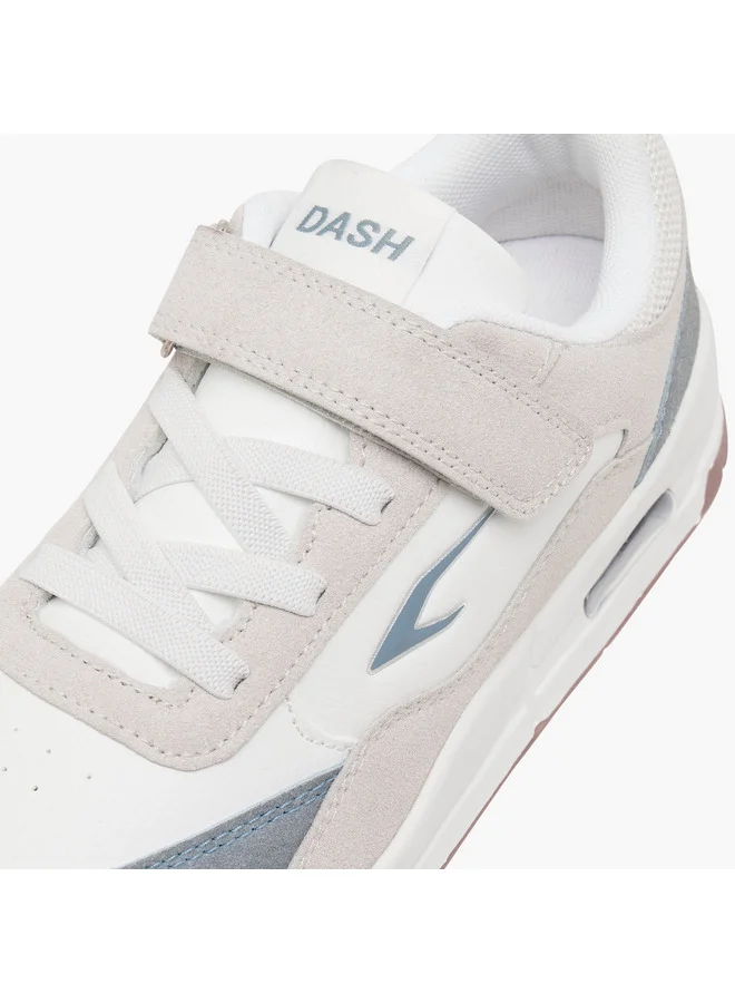 Dash Girls Panelled Sports Shoes with Hook and Loop Closure