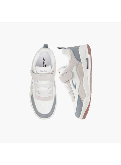 Dash Girls Panelled Sports Shoes with Hook and Loop Closure