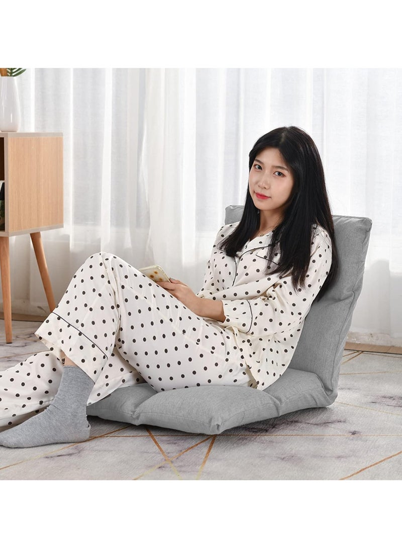 XiuWoo - Adjustable Folding Floor Chair Padded, Lazy Sofa, Couch Lounge Cushion Backrest, Ground chair, Portable Foldable Bed, Memory Foam Topper with 5 Position Adjustable and Neck Pillow - Image 1