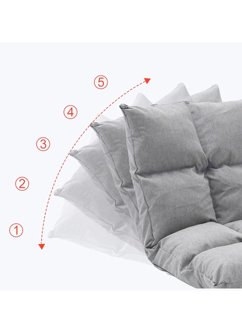XiuWoo - Adjustable Folding Floor Chair Padded, Lazy Sofa, Couch Lounge Cushion Backrest, Ground chair, Portable Foldable Bed, Memory Foam Topper with 5 Position Adjustable and Neck Pillow - Image 1