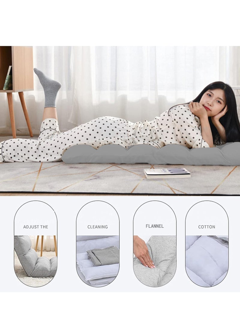 XiuWoo - Adjustable Folding Floor Chair Padded, Lazy Sofa, Couch Lounge Cushion Backrest, Ground chair, Portable Foldable Bed, Memory Foam Topper with 5 Position Adjustable and Neck Pillow - Image 1