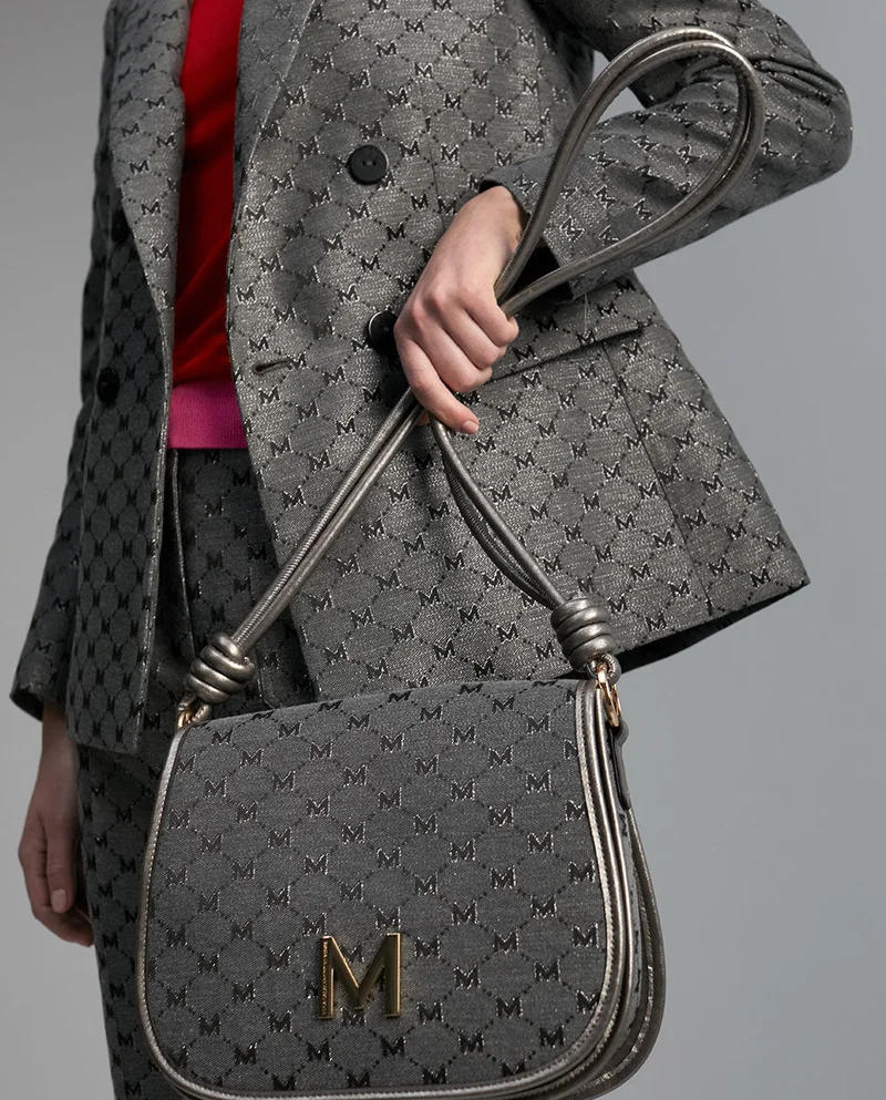 Lola Casademunt Grey jacquard crossbody bag
