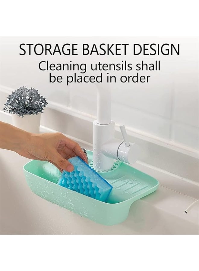 Faucet Splash-Proof Draining Rack,Faucet Splash Guard, Drip Catcher, Kitchen Sink Protection,sink Storage Rack Holder,silicone Faucet Handle Drip Catcher Tray,sink Protectors for Kitchen Sink - Image 5