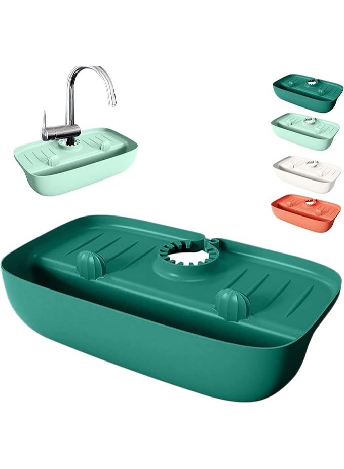 Faucet Splash-Proof Draining Rack,Faucet Splash Guard, Drip Catcher, Kitchen Sink Protection,sink Storage Rack Holder,silicone Faucet Handle Drip Catcher Tray,sink Protectors for Kitchen Sink - Image 1