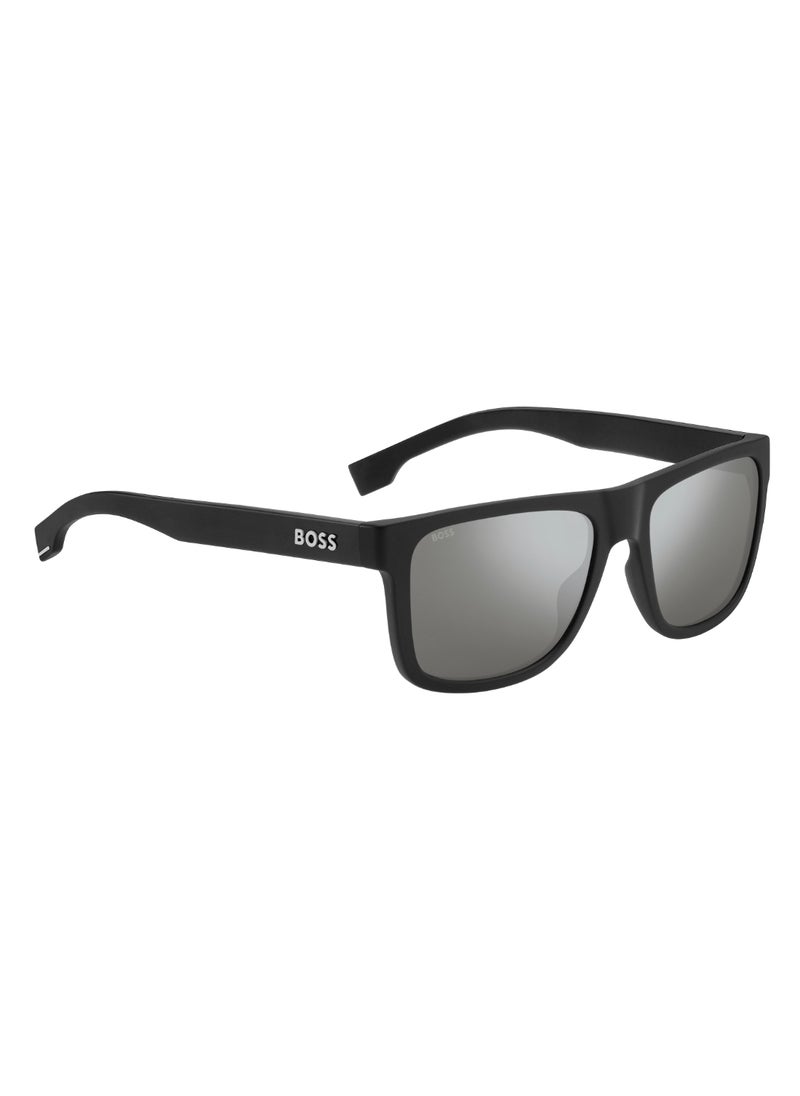 HUGO BOSS Men's UV Protection Rectangular Shape  Sunglasses BOSS 1647/S GREY 44 - Lens Size: 43.5 Mm - Mtt Black  - Image 2