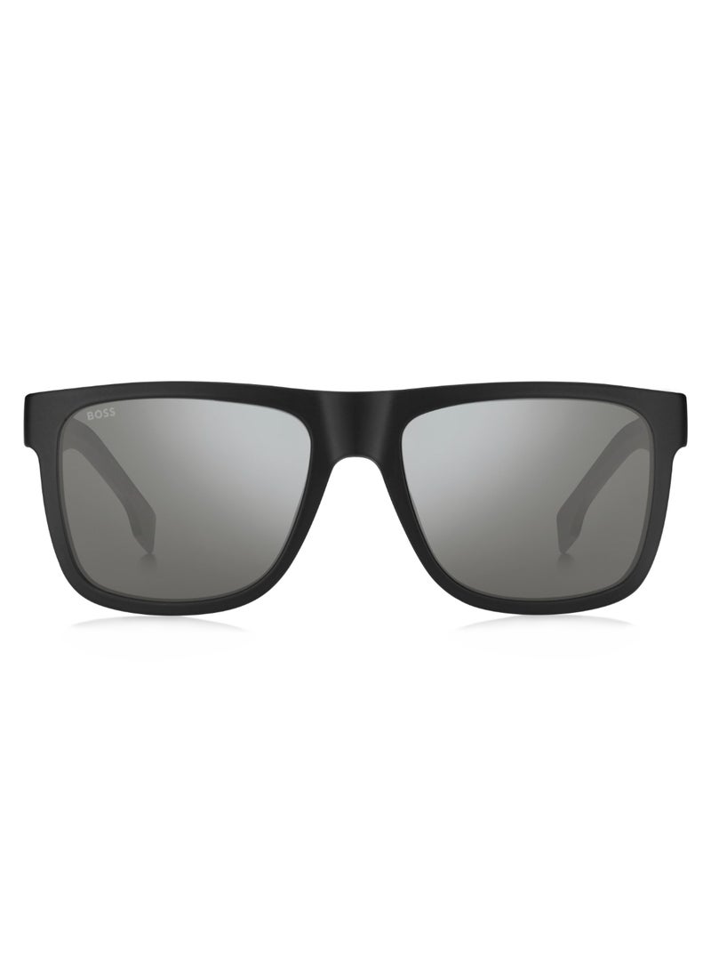 HUGO BOSS Men's UV Protection Rectangular Shape  Sunglasses BOSS 1647/S GREY 44 - Lens Size: 43.5 Mm - Mtt Black  - Image 3