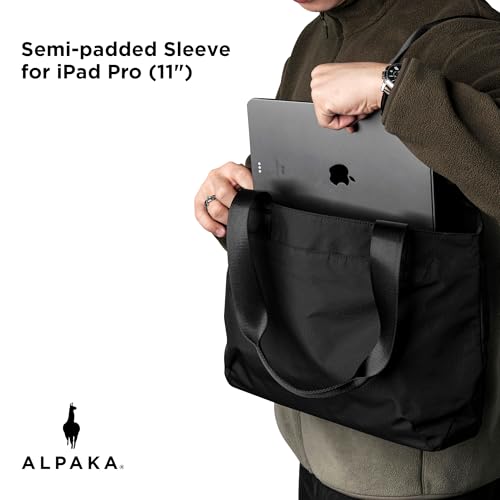 ALPAKA Elements Tote 9L - Small Tote Bag for Commute & School, Fits 11” Laptop/iPad Pro, Foldable, Waterproof, Magnetic Closure, Bottle Pocket Laptop Bags for Men Women - Image 2
