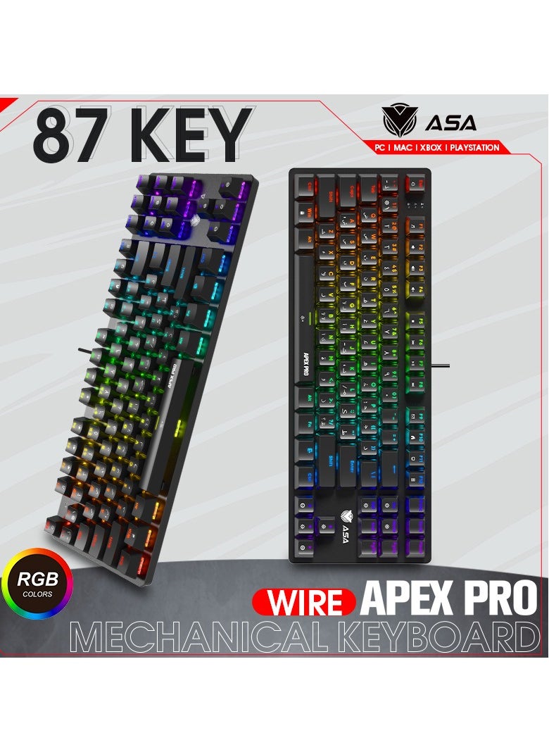ASA - APEX PRO RGB Mechanical Gaming Keyboard For (PC) With 87 Keys - Wired - Image 1
