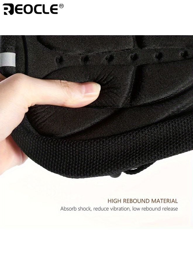 ريوكل وسادة مقعد دراجة مريحة مع امتصاص صدمات وسادة مقعد مضادة للغبار حماية مبطنة رغوة ناعمة تصميم ثلاثي الأبعاد قابل للتنفس مثالي للدراجات على الطرق والجبال - Image 4