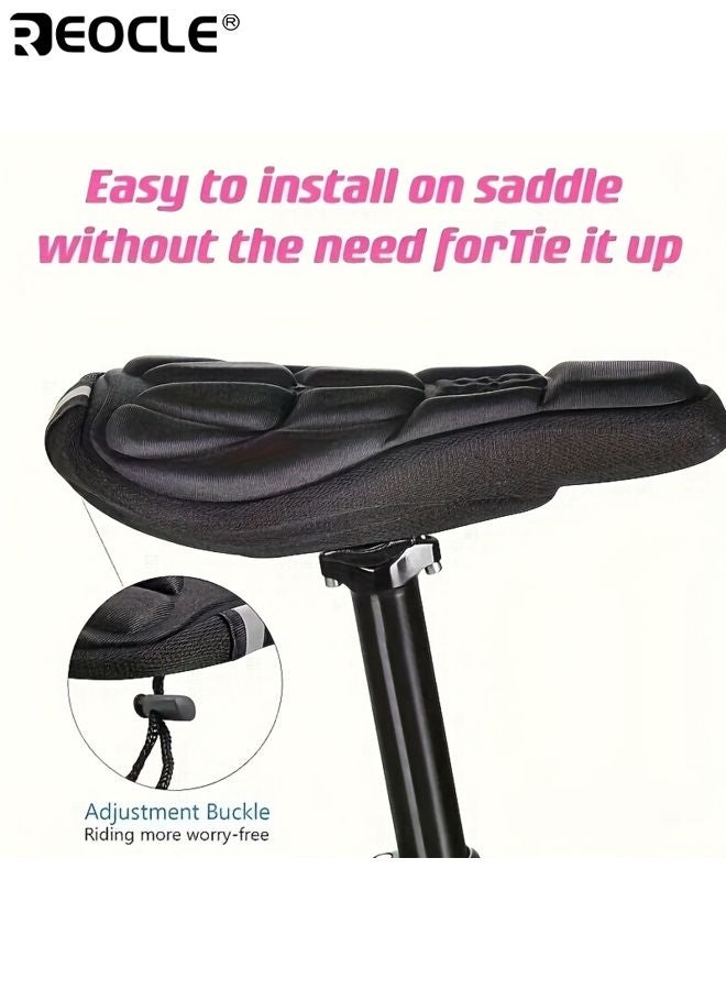 ريوكل وسادة مقعد دراجة مريحة مع امتصاص صدمات وسادة مقعد مضادة للغبار حماية مبطنة رغوة ناعمة تصميم ثلاثي الأبعاد قابل للتنفس مثالي للدراجات على الطرق والجبال - Image 3
