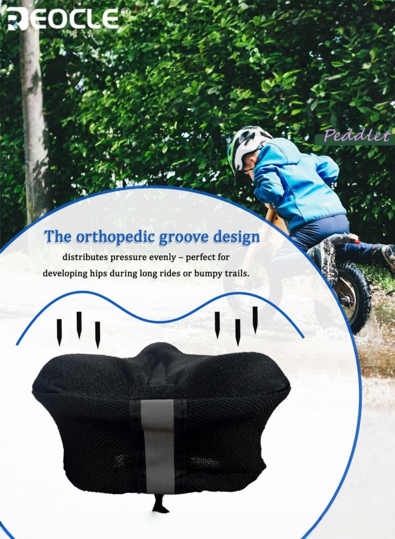 REOCLE Comfortable Bicycle Seat Cushion with Shock Absorption Dustproof Bike Seat Pad with Cushioned Protection Soft Foam Mat Breathable 3D Design ldeal for Road and Mountain Bike - Image 4