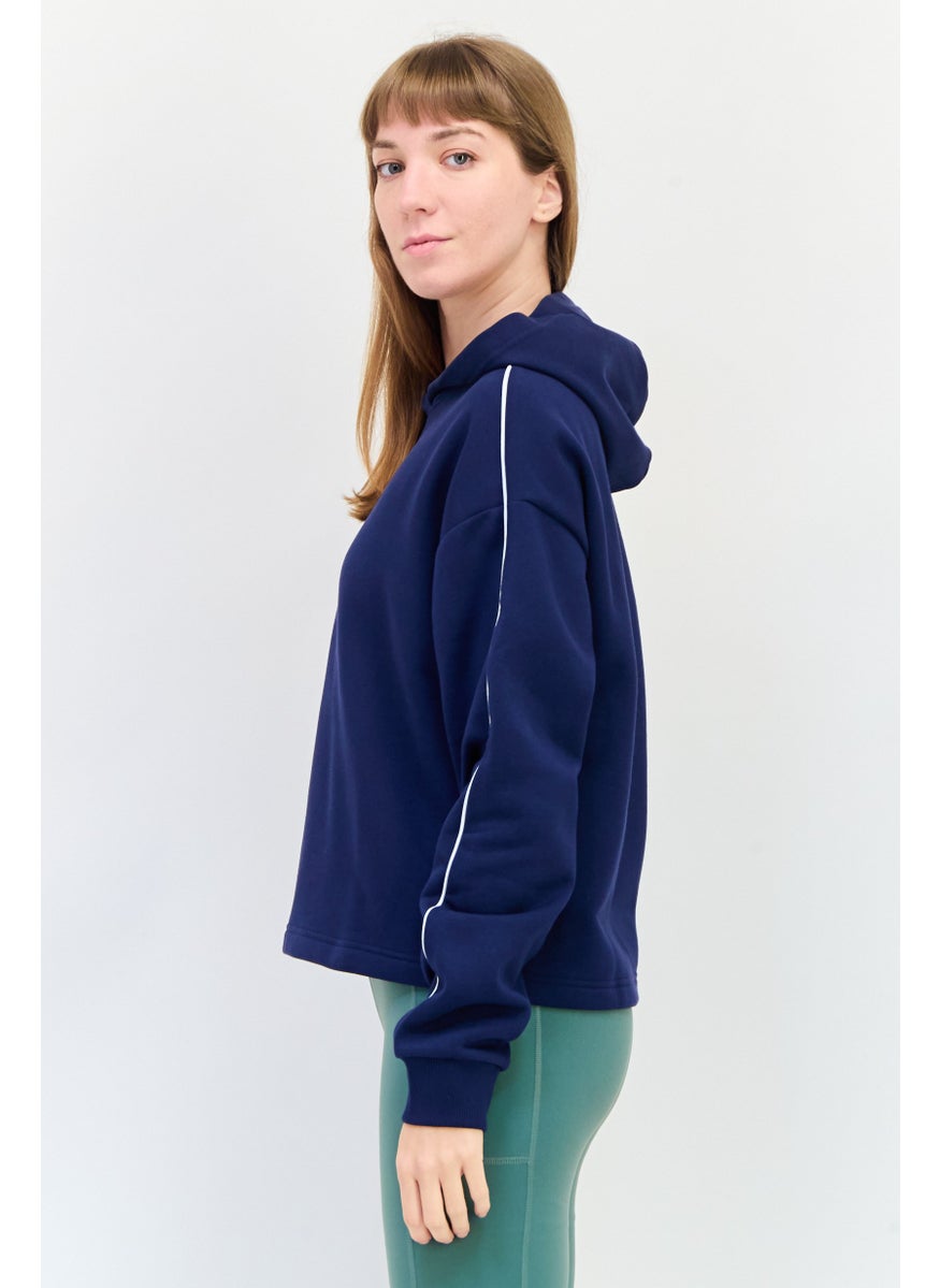 Reebok Women Sportswear Fit Long Sleeve Outdoor Hoodie, Navy  - Image 2