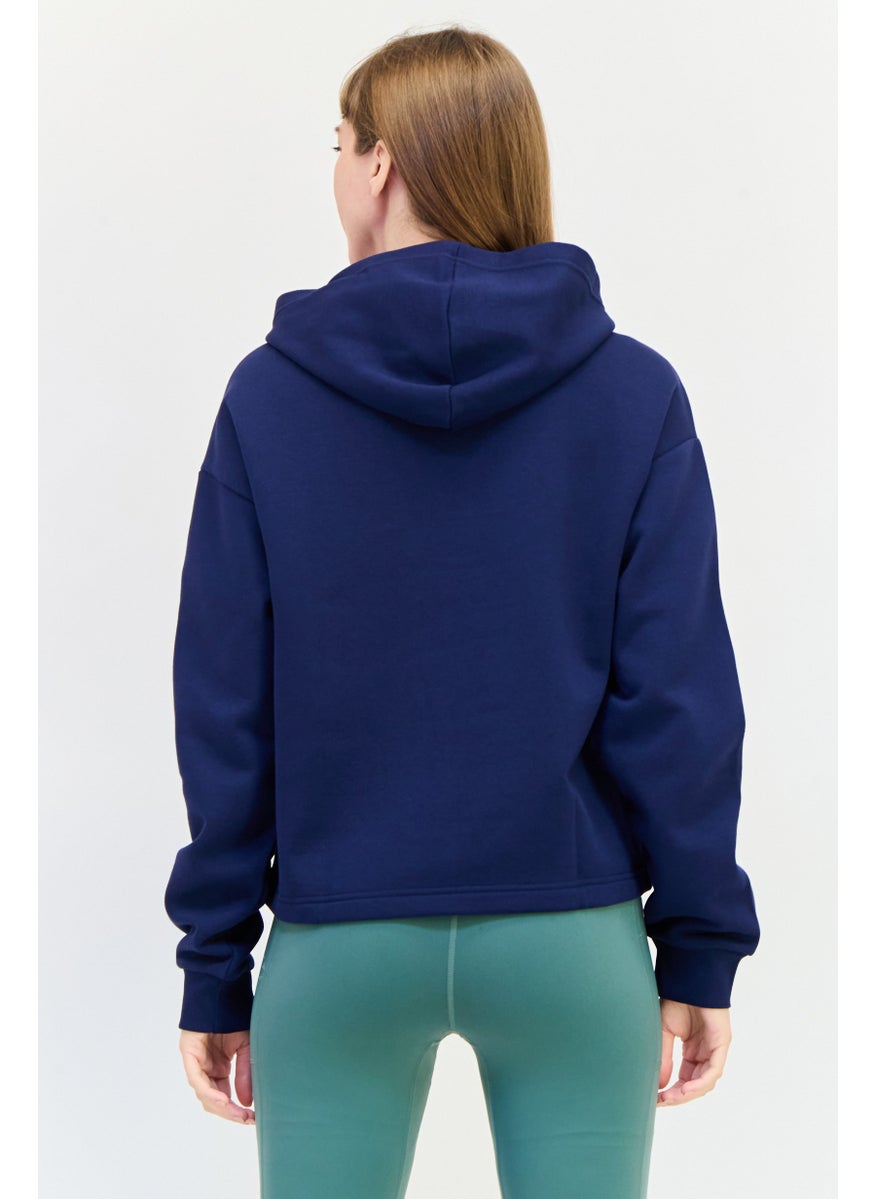 Reebok Women Sportswear Fit Long Sleeve Outdoor Hoodie, Navy  - Image 3