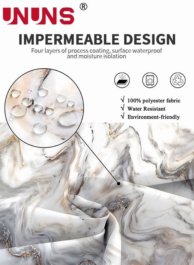 UNUNS 180*180CM Shower Curtain for Bathroom with Hooks, Abstract Modern Luxury Geometric Home Decor Art Print Waterproof Striped Fabric, Weighted Hem,Waterproof Bath Accessories - Machine Washable  - Image 2