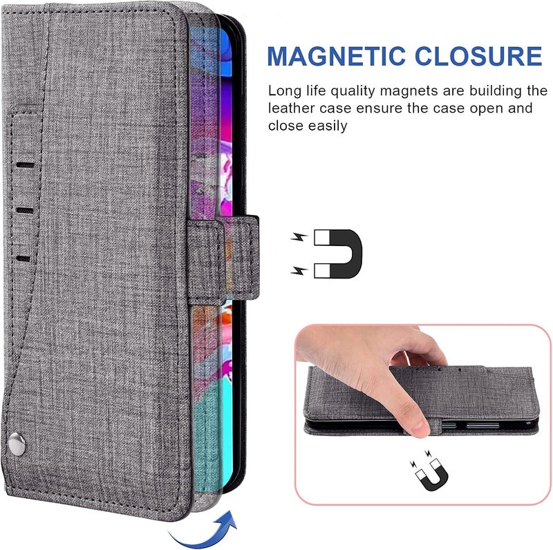 Asuwish Compatible With Samsung Galaxy S20 Plus Glaxay S20+ 5G Wallet Case Tempered Glass Screen Protector And Flip Cover Card Holder Cell Phone Cases For Gaxaly S20+5G S20Plus 20S + S 20 20+ G5 Gray - Image 5