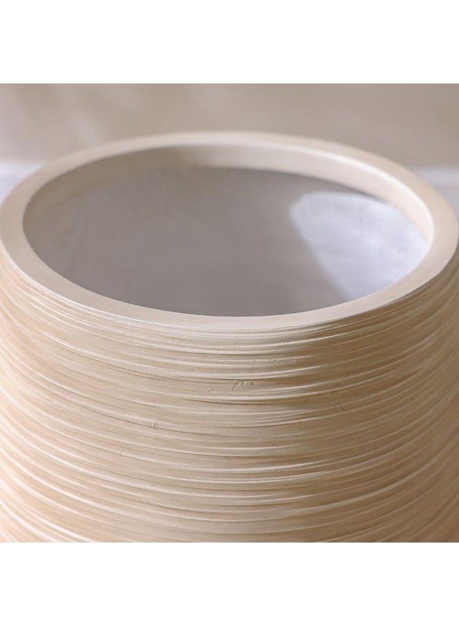 DANUBE HOME وعاء فايبر كلاي بتشطيب رملي مضغوط - مزهرية خفيفة الوزن مقاومة للعوامل الجوية للشرفات والمدخل والنباتات الداخلية في المنازل - 24×24×39 سم - Image 2