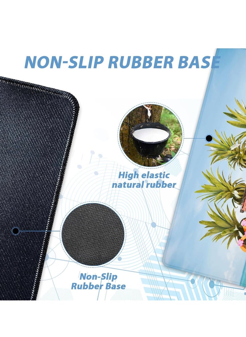 Generic - Large Gaming Mouse Pad Fun Beach Pineapple ( 70cm x 30cm x 2 mm )Computer Keyboard Mouse Pad with Non-Slip Base and Stitched Edge for Home, Office, Gaming and Work - Image 1