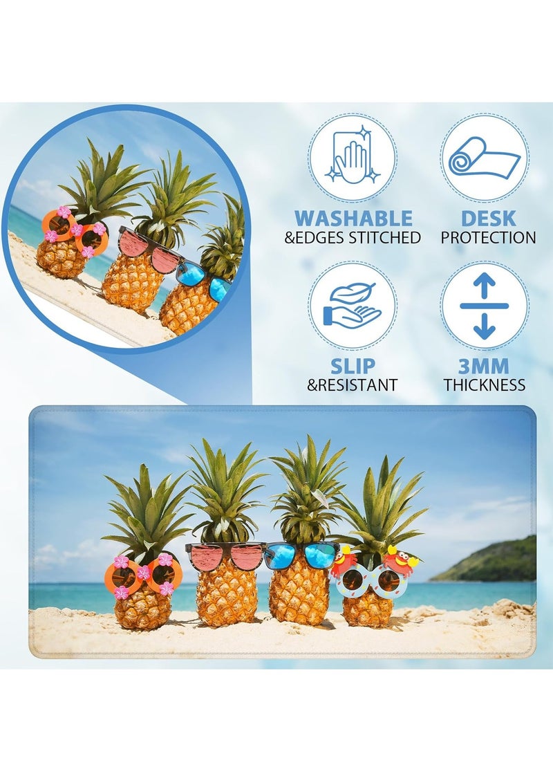 Generic - Large Gaming Mouse Pad Fun Beach Pineapple ( 70cm x 30cm x 2 mm )Computer Keyboard Mouse Pad with Non-Slip Base and Stitched Edge for Home, Office, Gaming and Work - Image 1