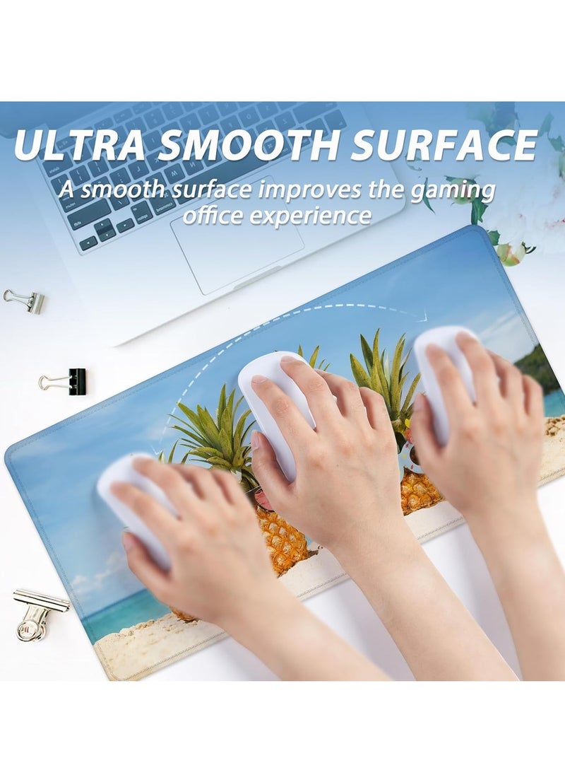 Generic - Large Gaming Mouse Pad Fun Beach Pineapple ( 70cm x 30cm x 2 mm )Computer Keyboard Mouse Pad with Non-Slip Base and Stitched Edge for Home, Office, Gaming and Work - Image 1