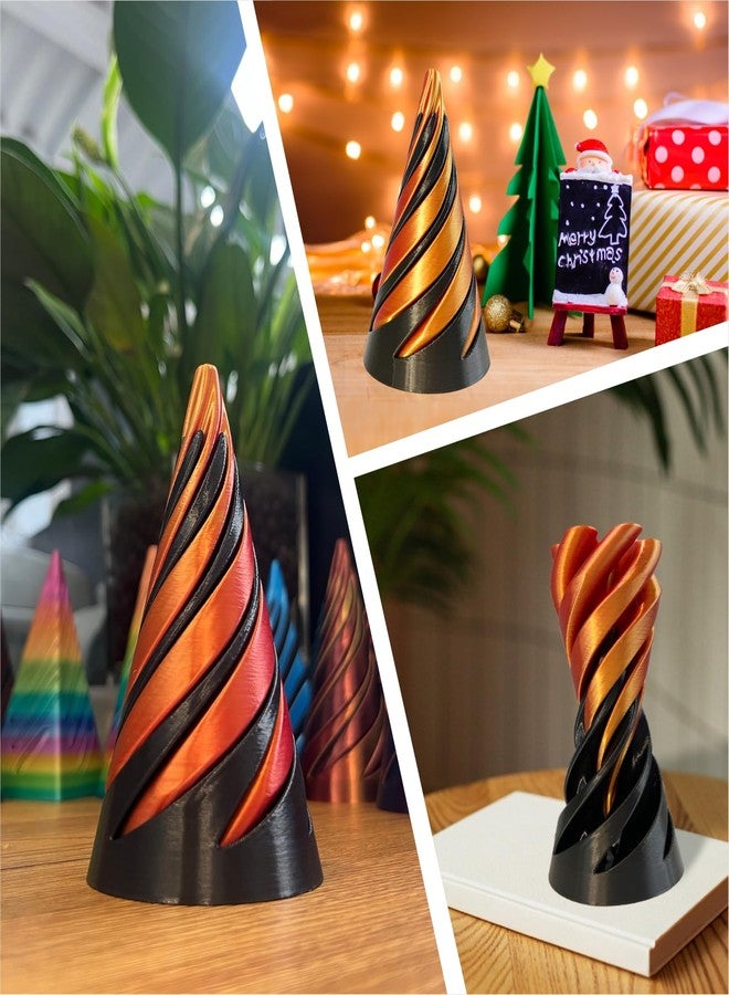 utosday Impossible Cone-3D Printed Spiral Cone Fidget Toy, Helix Nut Spiral Cone Fidget Toy, 4inch Impossible Pyramid Passthrough Sculpture Pass Through Pyramid for Home Office Desk Stress Relief - Image 5