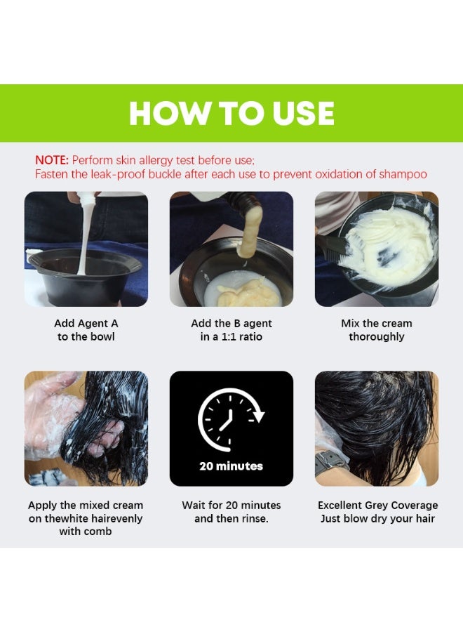 Apple Black Apple Ammonia Free Black Hair Dye Cream Apple Hair Color 96 Plant Fruit Color Hair Dye - Image 4