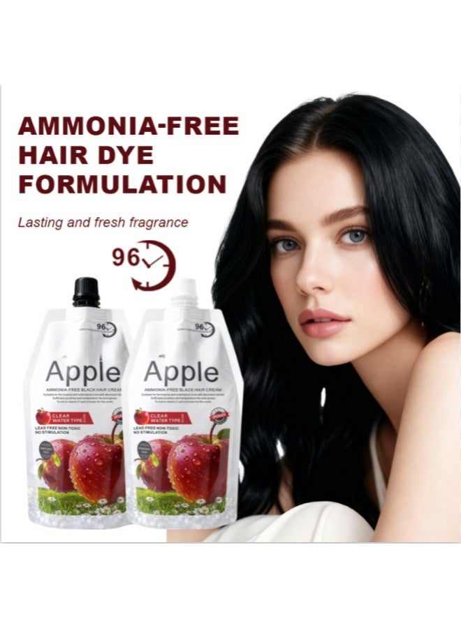 Apple Black Apple Ammonia Free Black Hair Dye Cream Apple Hair Color 96 Plant Fruit Color Hair Dye - Image 2