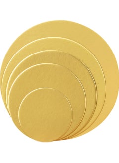 Beram Disposable Cake Boards, Set of 5, Round and Reusable, Kitchen Serving Plates, Food-Grade Cardboard, for Cakes, Cupcakes, Cookies, and More  - Image 1