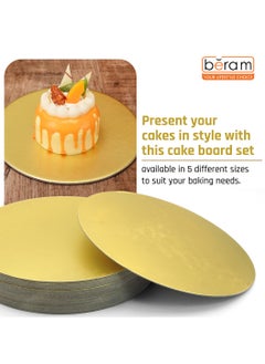 Beram Disposable Cake Boards, Set of 5, Round and Reusable, Kitchen Serving Plates, Food-Grade Cardboard, for Cakes, Cupcakes, Cookies, and More  - Image 2