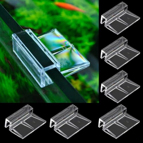 SANSEFERO 10 MM Acrylic Aquarium Fish Tank Lid Cover Support Clip Clamp for Rimless Aquarium And Glass Top, Plastic Fish Tank Cover, Aquarium Hoods (10 MM) 6 Pieces - Image 1