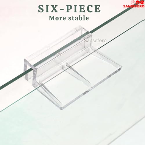 SANSEFERO 10 MM Acrylic Aquarium Fish Tank Lid Cover Support Clip Clamp for Rimless Aquarium And Glass Top, Plastic Fish Tank Cover, Aquarium Hoods (10 MM) 6 Pieces - Image 5