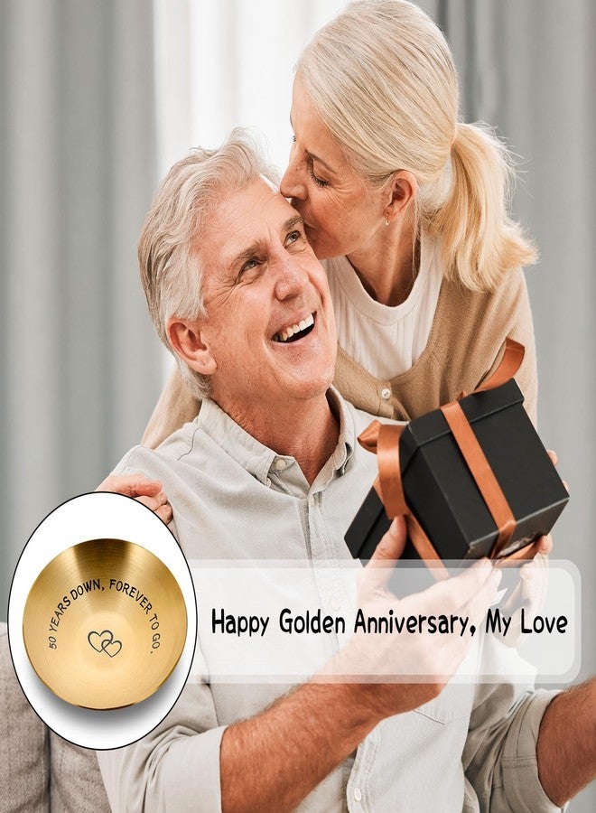 FOOZDEEVAAQ 50th Anniversary Day Gifts for Couple Wedding Anniversary Day Gifts for Wife Gold Anniversarys Day Gift for Parents for Grandma Gold Anniversarys Decoration Valentine Jewelry Tray - Image 3