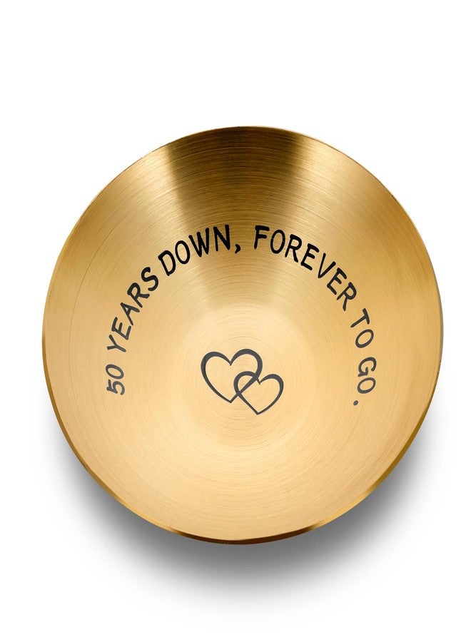 FOOZDEEVAAQ 50th Anniversary Day Gifts for Couple Wedding Anniversary Day Gifts for Wife Gold Anniversarys Day Gift for Parents for Grandma Gold Anniversarys Decoration Valentine Jewelry Tray - Image 1