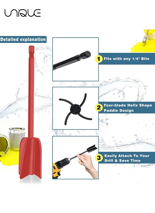 Unique - Resin Mixer Paddles - 4 Reusable Reusable Paint and Resin Mixer Paddle to Mix Epoxy Resin, Paint, Ceramic Glaze and Reduce Bubbles - Paint Mixer for Drill - Image 1
