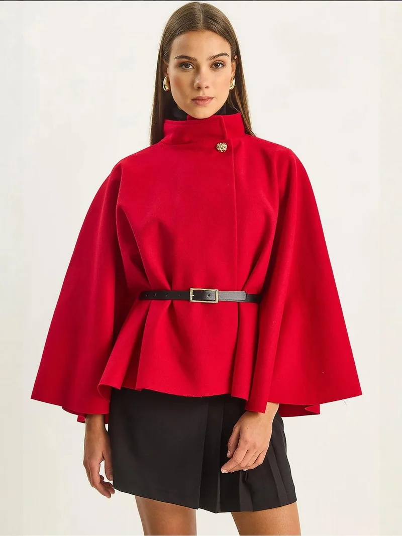 Bianco Lucci LUCCI Oversized Wool Blend Overcoat