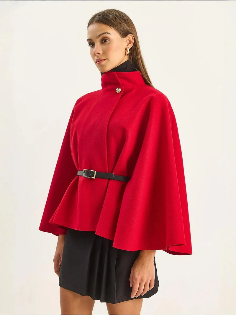 Bianco Lucci LUCCI Oversized Wool Blend Overcoat