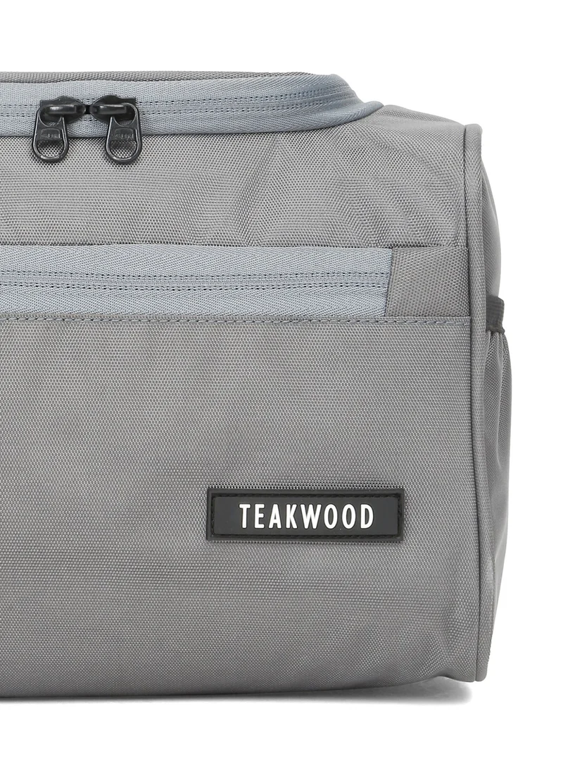 Teakwood Grey Teakwood Essentials Grey Travel Toiletry Bag | Large Capacity Wash Bag for Men & Women | Water-Resistant | Multi-Compartment | Hanging Hook | Durable Easy-to-Clean Grooming Organizer | Ideal for Travel, Gym & Bathroom Use  | Best Price UAE
