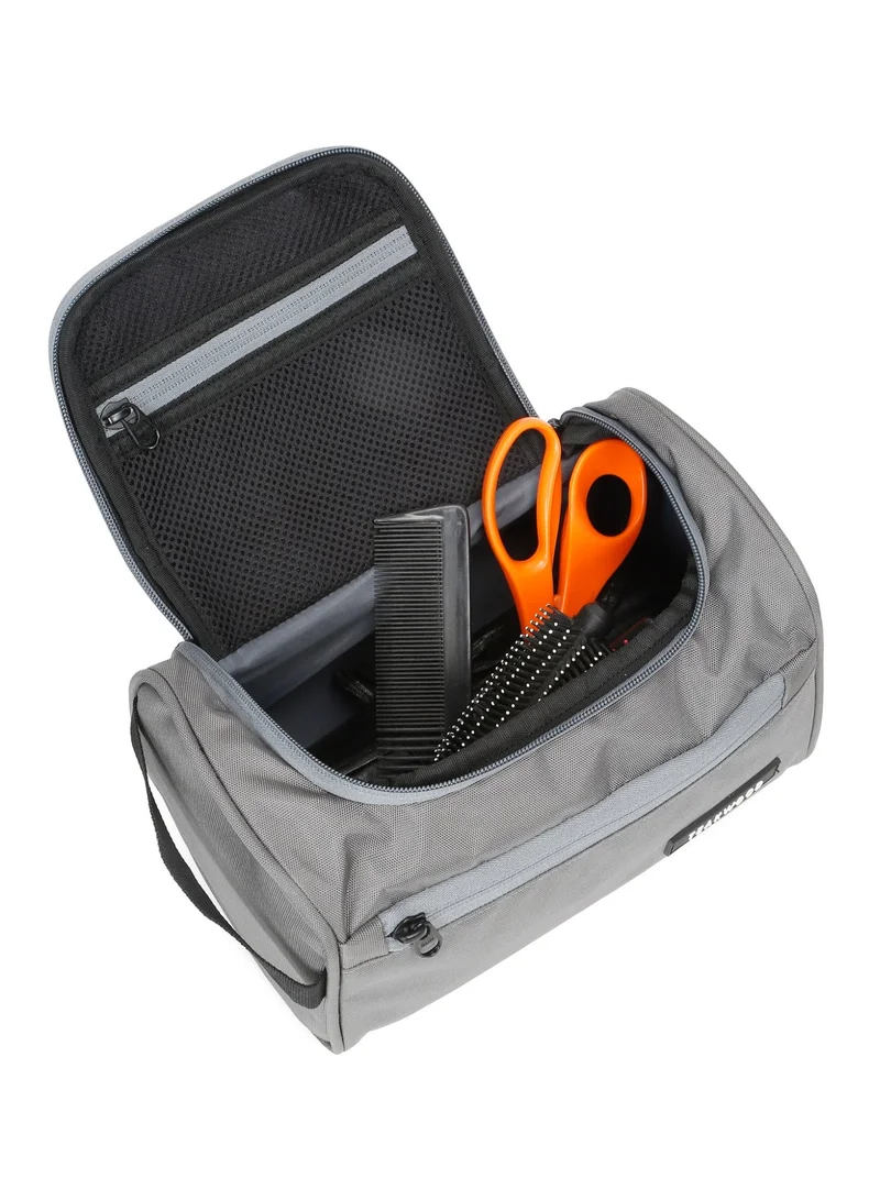 Teakwood Grey Teakwood Essentials Grey Travel Toiletry Bag | Large Capacity Wash Bag for Men & Women | Water-Resistant | Multi-Compartment | Hanging Hook | Durable Easy-to-Clean Grooming Organizer | Ideal for Travel, Gym & Bathroom Use  | Best Price UAE