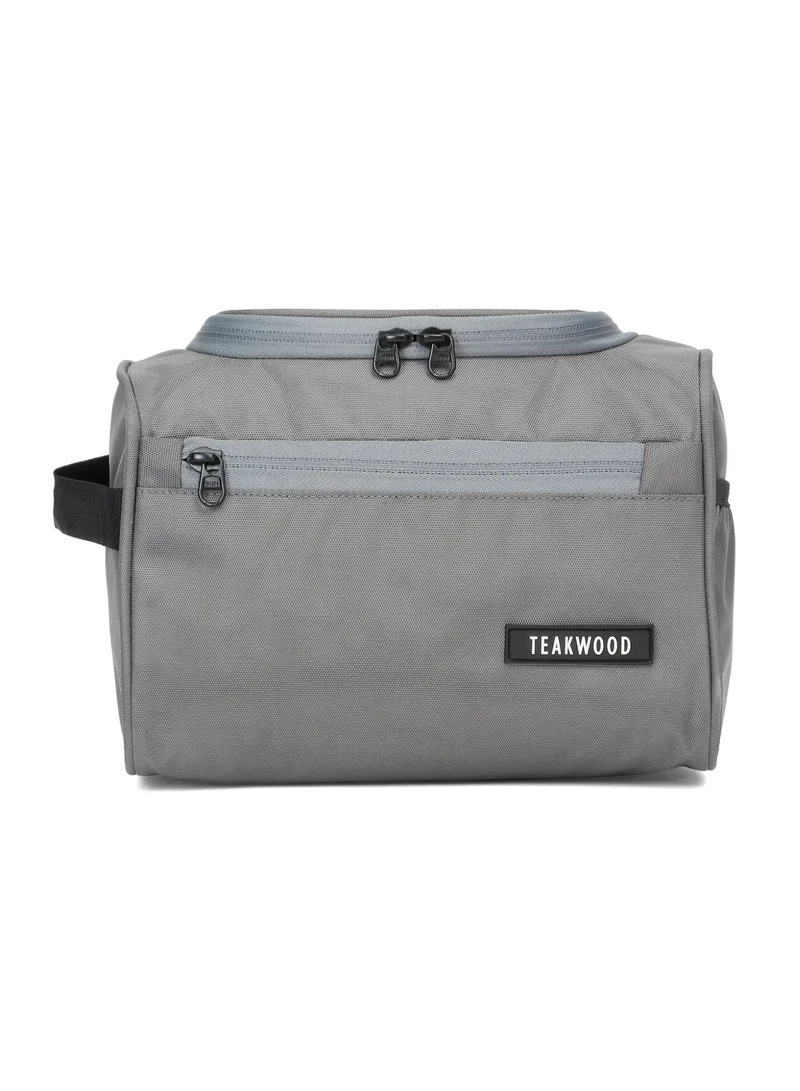 Teakwood Grey Teakwood Essentials Grey Travel Toiletry Bag | Large Capacity Wash Bag for Men & Women | Water-Resistant | Multi-Compartment | Hanging Hook | Durable Easy-to-Clean Grooming Organizer | Ideal for Travel, Gym & Bathroom Use  | Best Price UAE