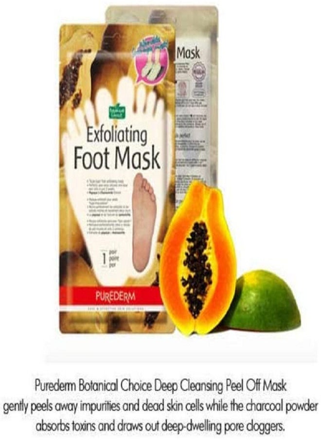 Purederm - 3 Pack Botanical Choice Exfoliating Papaya Foot Mask - Image 1