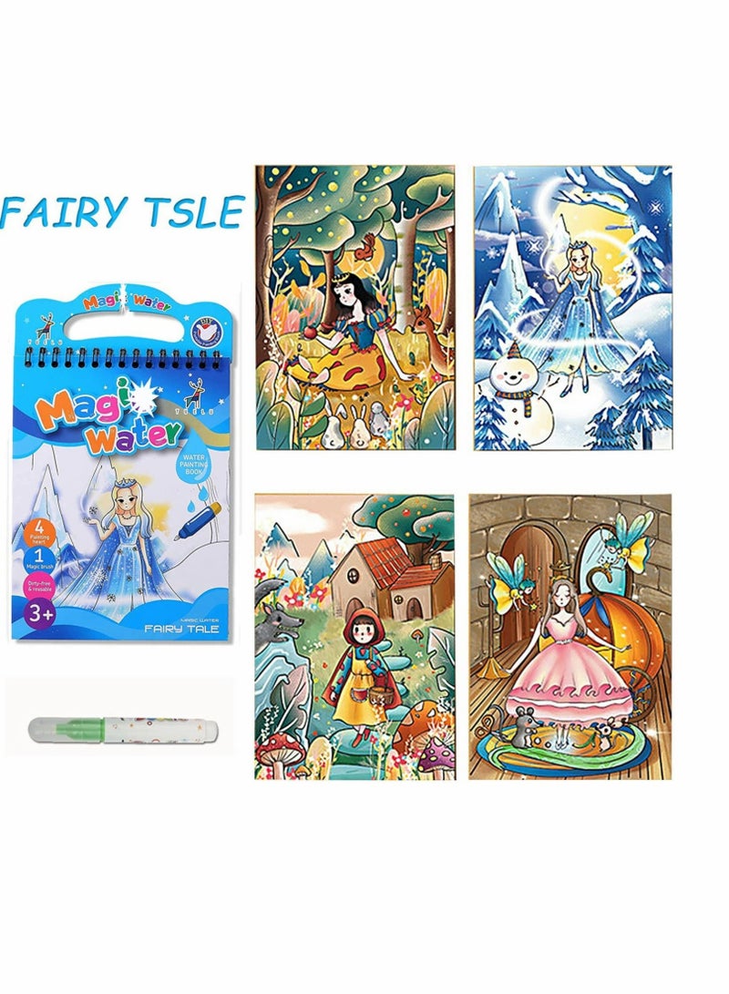 كابتن تيك 3 Pack Water Coloring Books for Toddler Reusable Magic Paint with Water Coloring for Kids Educational Learning Toddlers Travel Toys with Pens Best Birthday Gifts for Kids - Image 2