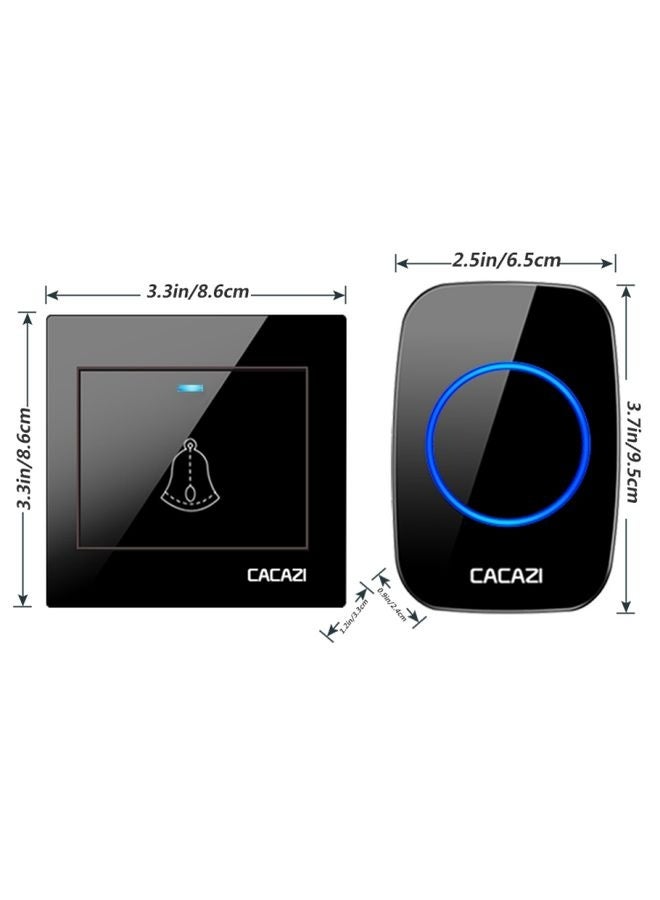 CACAZI H10 1 For 2 Home Wireless Music Doorbell without Battery, Plug:EU Plug(White) - Image 3